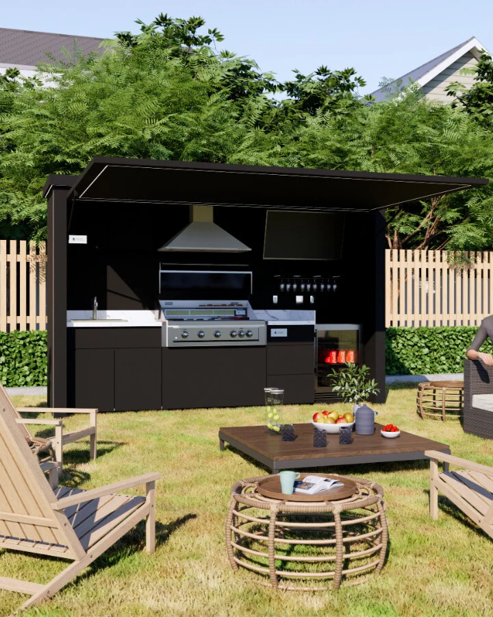 ELEV8 black outdoor kitchen