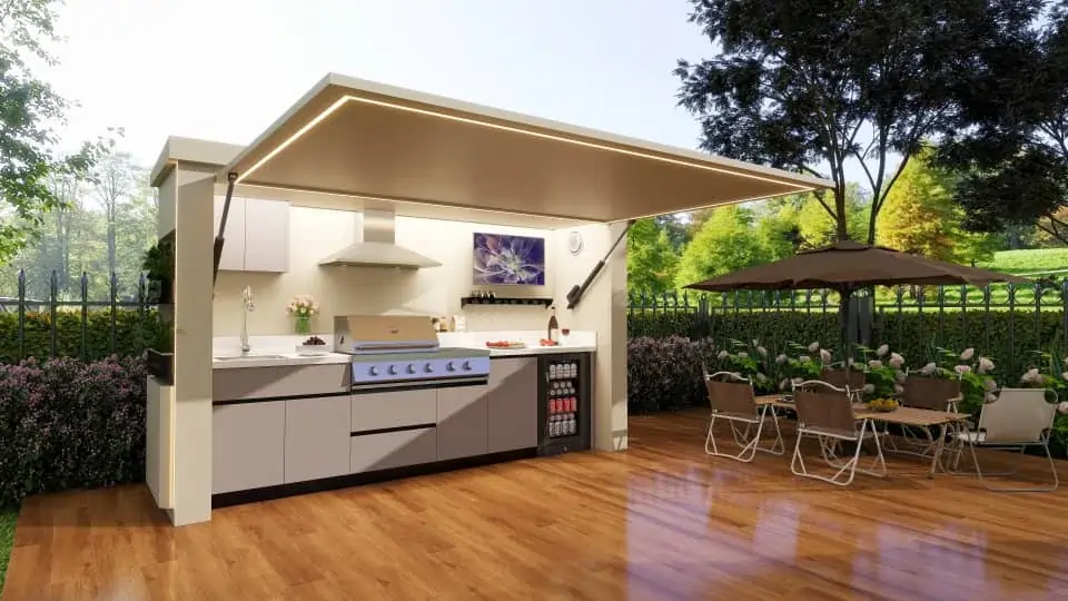 Modern outdoor kitchen setup in California