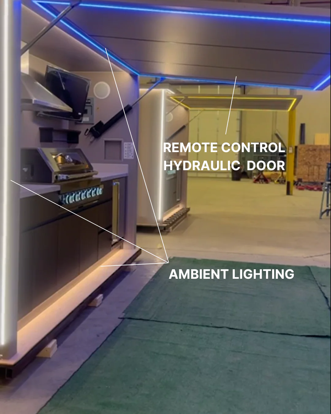 Hydraulic Lift Door & Ambient Lighting