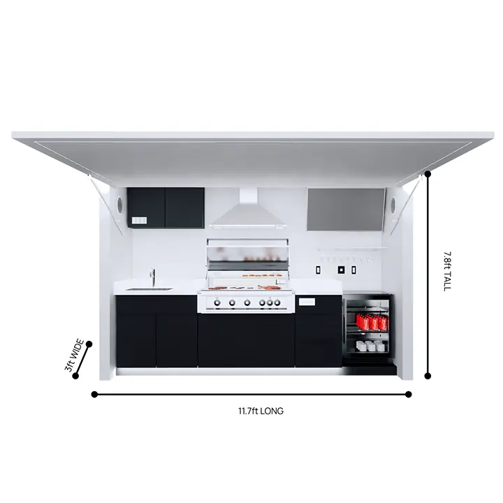 Outdoor kitchen design with modern layout
