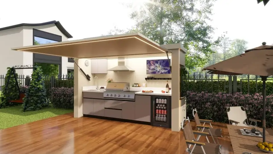 Luxury outdoor kitchen design in California
