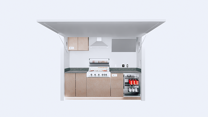 Modern California-style kitchen with sleek cabinets